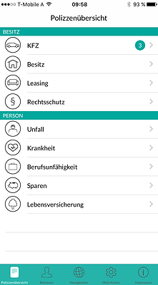 traudi App - Polizzenübersicht