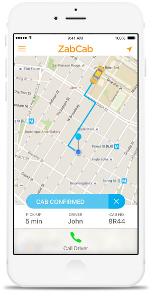ZabCab iOS App - Fahrt bestätigt